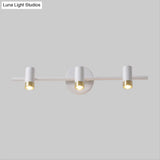 Minimalist Metallic 3-Arm Wall Mount Vanity Lamp For Bathroom