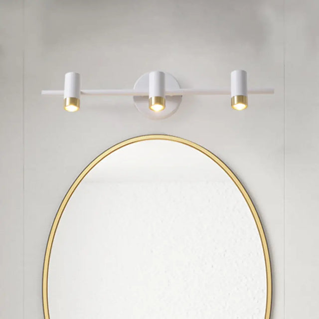 Minimalist Metallic 3-Arm Wall Mount Vanity Lamp For Bathroom White