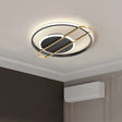 Minimalist Metallic Black/Gold Led Flush Ceiling Light - Circle/Square Shape In Warm/White Black /