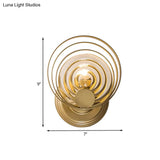 Minimalist Metallic Gold Swirling Wall Sconce - Elegant 1/2-Light Round Lighting Idea