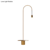Minimalist Metallic Gooseneck Wall Sconce With Bulb - Black/White/Gold Lighting Fixture