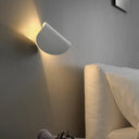 Minimalist Metallic Led Curved Wall Light For Living Room White