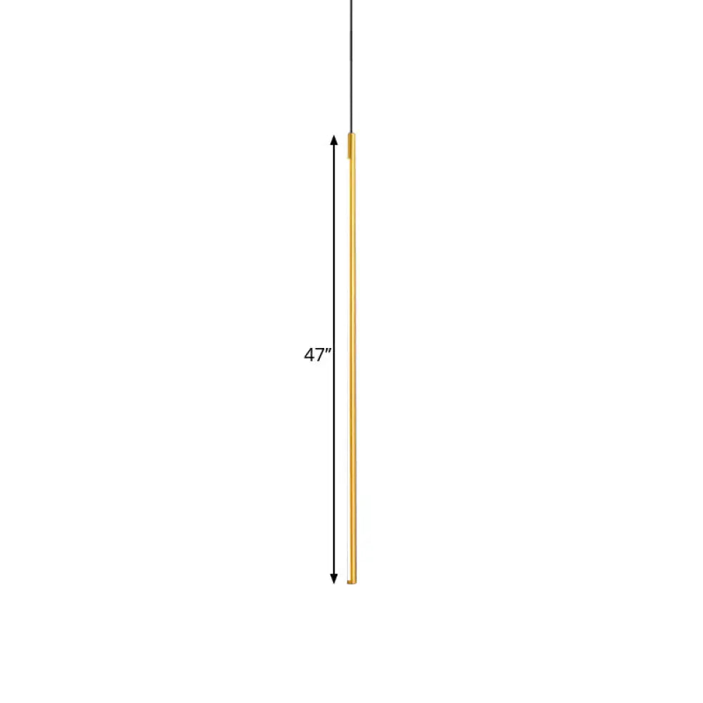 Modern Metallic Led Pendant Light With Minimalist Design In Black/Gold - Warm/White Illumination