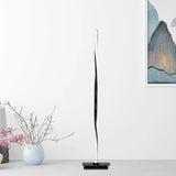 Minimalist Metallic Spiral Line Floor Reading Lamp - Black/Silver Led Stand Up Lighting In