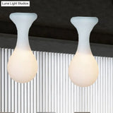 Minimalist Milk White Glass Golf Ceiling Flushmount For Corridor Lighting