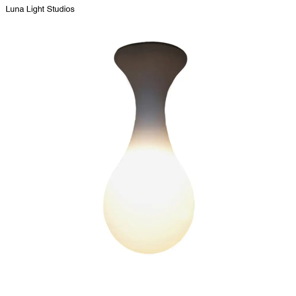 Minimalist Milk White Glass Golf Ceiling Flushmount For Corridor Lighting