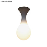Minimalist Milk White Glass Golf Ceiling Flushmount For Corridor Lighting