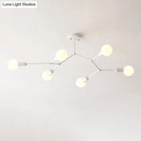Minimalist Molecular Metal Chandelier: Stylish Living Room Lighting