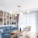Minimalist Molecular Metal Chandelier: Stylish Living Room Lighting 4 / Gold