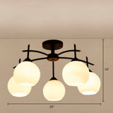 Minimalist Opal Glass Flush Light In Black For Living Room Ceiling 5 /