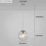 Minimalist Pendant Ceiling Light With Orb Glass Shade - Ideal Restaurant Lighting Fixture