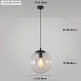 Minimalist Pendant Ceiling Light With Orb Glass Shade - Ideal Restaurant Lighting Fixture