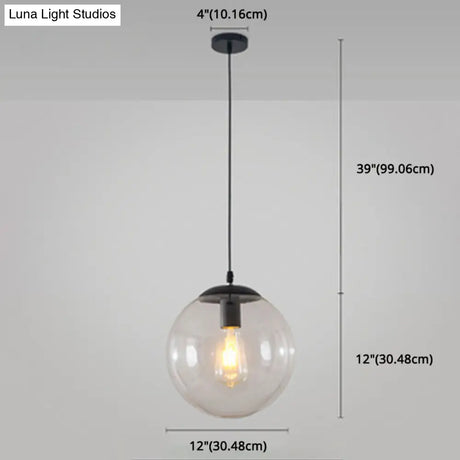 Minimalist Pendant Ceiling Light With Orb Glass Shade - Ideal Restaurant Lighting Fixture