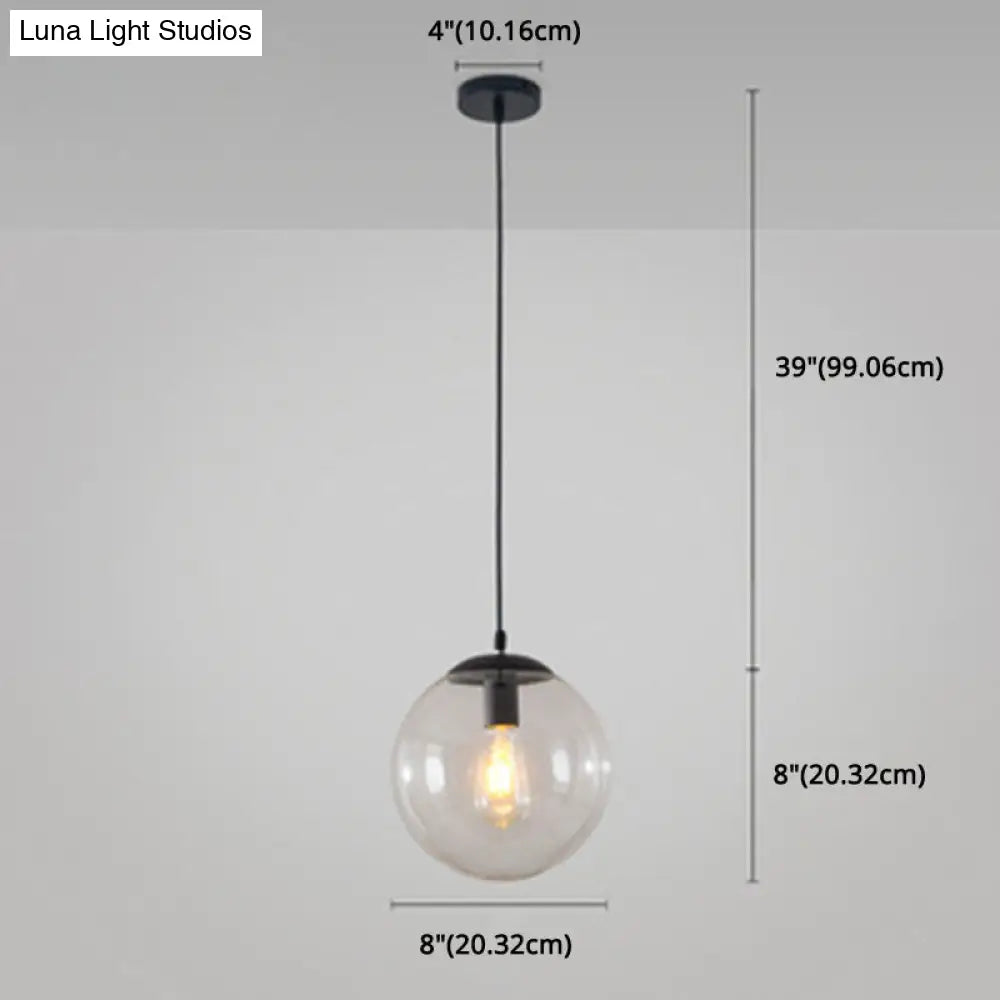 Minimalist Pendant Ceiling Light With Orb Glass Shade - Ideal Restaurant Lighting Fixture