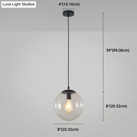 Minimalist Pendant Ceiling Light With Orb Glass Shade - Ideal Restaurant Lighting Fixture