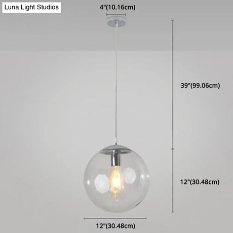 Minimalist Pendant Ceiling Light With Orb Glass Shade - Ideal Restaurant Lighting Fixture