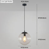 Minimalist Pendant Ceiling Light With Orb Glass Shade - Ideal Restaurant Lighting Fixture