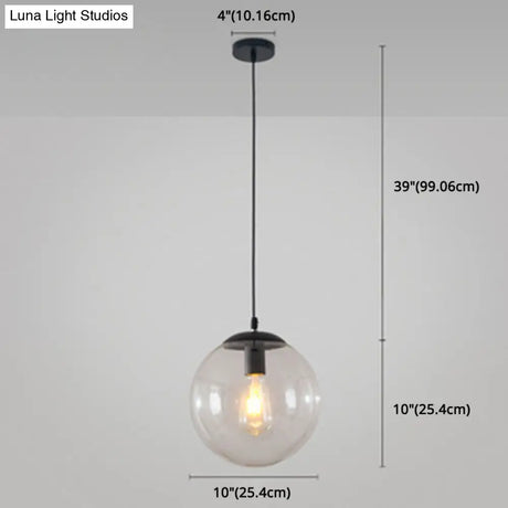 Minimalist Pendant Ceiling Light With Orb Glass Shade - Ideal Restaurant Lighting Fixture