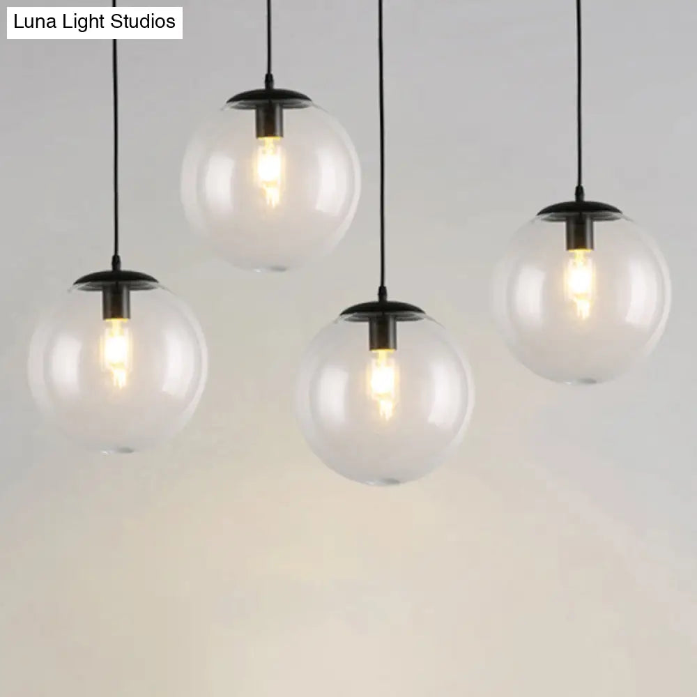 Minimalist Pendant Ceiling Light With Orb Glass Shade - Ideal Restaurant Lighting Fixture