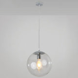 Minimalist Pendant Ceiling Light With Orb Glass Shade - Ideal Restaurant Lighting Fixture Silver /