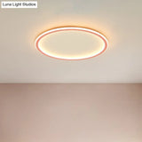 Minimalist Pink/Blue Led Flush Mount Ceiling Light For Bedroom