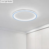 Minimalist Pink/Blue Led Flush Mount Ceiling Light For Bedroom