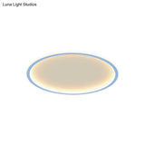 Minimalist Pink/Blue Led Flush Mount Ceiling Light For Bedroom