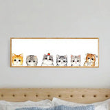 Minimalist Rectangle Cat Silhouette Led Wall Light Fixture - Metallic Finish Wood