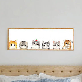 Minimalist Rectangle Cat Silhouette Led Wall Light Fixture - Metallic Finish Wood