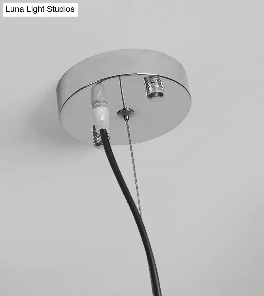 Minimalist Ribbed Pendant Light For Dining Room - Resin Hanging Lighting Fixture