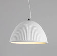 Minimalist Ribbed Pendant Light For Dining Room - Resin Hanging Lighting Fixture White / 12.5