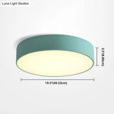 Minimalist Round Flush Mount Ceiling Lighting Fixture - 1 Light Aluminum