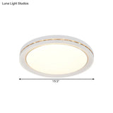 Minimalist Round Led Acrylic Ceiling Light Fixture - White Flush Mount Lighting For Parlor