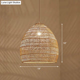 Minimalist Single-Bulb Hanging Lamp With Rattan Shade | Restaurant Ceiling Light