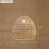 Minimalist Single-Bulb Hanging Lamp With Rattan Shade | Restaurant Ceiling Light
