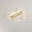 Minimalist Square Led Flush Ceiling Light In Gold For Bedroom / White Single Ring