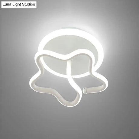 Minimalist Star Acrylic Ceiling Light In White/Gold/Coffee Led - Warm/White Hallway Flush Mount Lamp