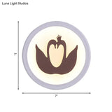 Minimalist Swan Wall Light With Led Silhouette For Bedroom Décor