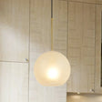 Minimalist Textured White Glass Sphere Hanging Lamp Kit - 8’’/12’’ Wide Brass Pendant Light Textured White / 8’’