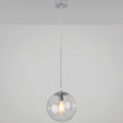 Minimalist Transparent Glass Ball Pendant Light With 39’ Hanging Wire Silver / 6’