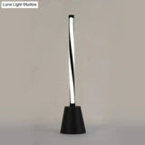 Minimalist Tubular Led Nightstand Lamp - White/Black With Acrylic Shade White/Warm Light