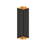 Minimalist Twist Wall Sconce With Metallic 2-Bulb Light Fixture For Porch Black / 16.5