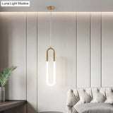 Minimalist U-Shaped Acrylic Led Ceiling Pendant Light Fixture For Living Room