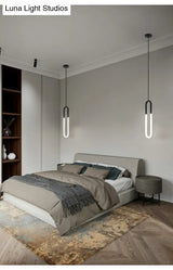 Minimalist U-Shaped Acrylic Led Ceiling Pendant Light Fixture For Living Room
