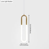 Minimalist U-Shaped Acrylic Led Ceiling Pendant Light Fixture For Living Room