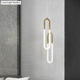 Minimalist U-Shaped Acrylic Led Ceiling Pendant Light Fixture For Living Room