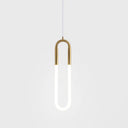 Minimalist U-Shaped Acrylic Led Ceiling Pendant Light Fixture For Living Room Gold