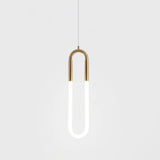 Minimalist U-Shaped Acrylic Led Ceiling Pendant Light Fixture For Living Room Gold