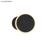 Minimalist White/Black Round Led Wall Sconce With Warm/White Light - Acrylic Mounted Lamp Fixture