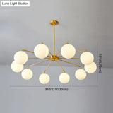 Minimalist White Glass Chandelier - Sleek Spherical Ceiling Light For Living Room